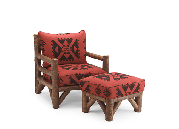 Rustic Club Chair and Ottoman #1248, 1254 by La Lune Collection