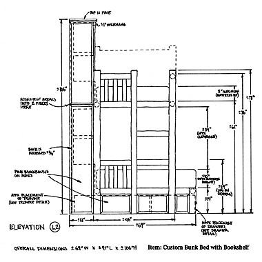 La Lune Collection Custom Bunk Bed Shop Drawing 1