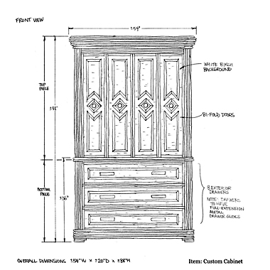 La Lune Custom Cabinet Drawing 1