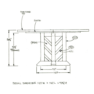 La Lune Custom Dining Table Drawing 1