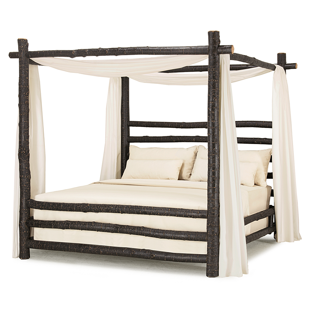 Eva Canopy Bed 4092 Ebony finish La Lune Collection rustic furniture