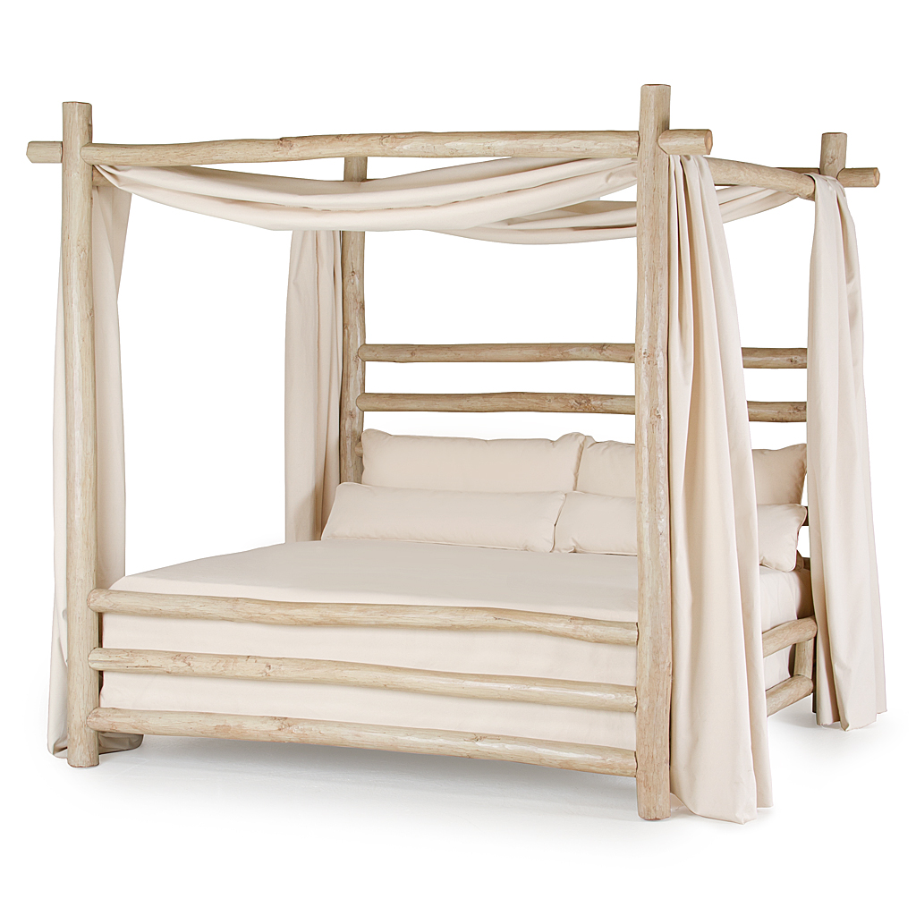 Eva Canopy Bed 4092 Mushroom finish La Lune Collection rustic furniture