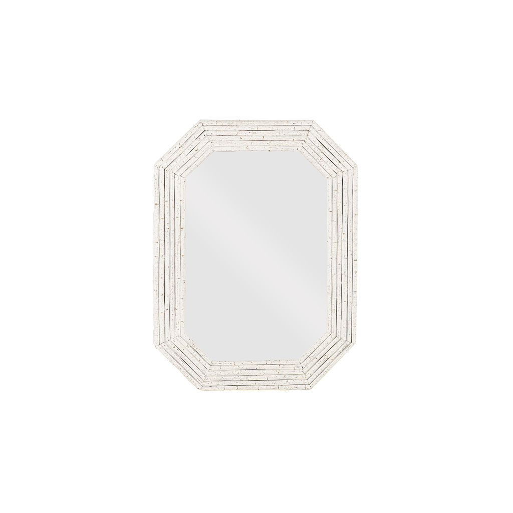 Lucia Mirror 5040-I Antique White finish La Lune Collection rustic furniture