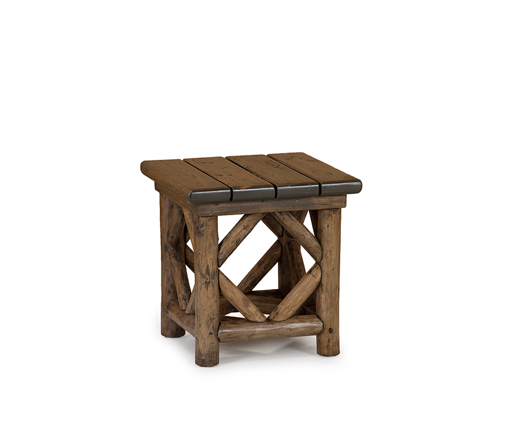 Alira End Table 3238-U Kahlua finish with Medium Cedar Top La Lune Collection rustic furniture