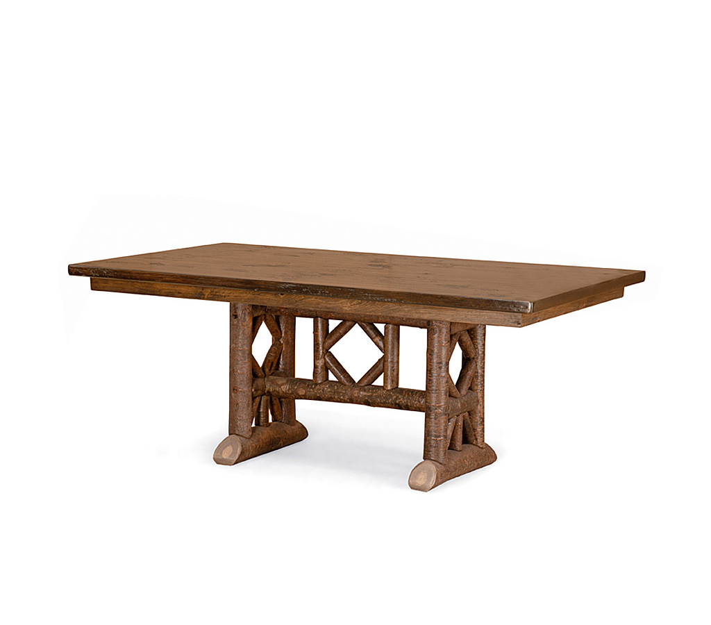 Bella Trestle Dining Table 3119-I Natural finish with Medium Pine Top La Lune Collection rustic furniture