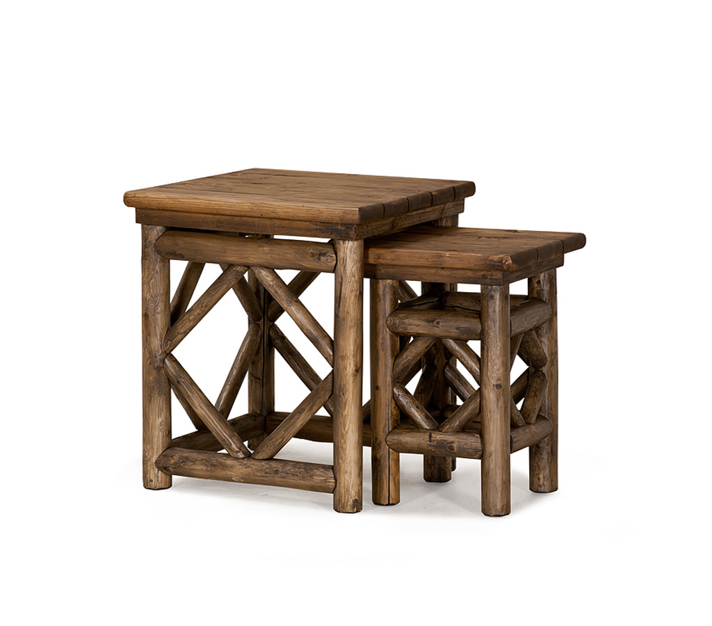 Alira Nesting Tables 3425-U Kahlua finish with Custom Kahlua Cedar Top La Lune Collection rustic furniture
