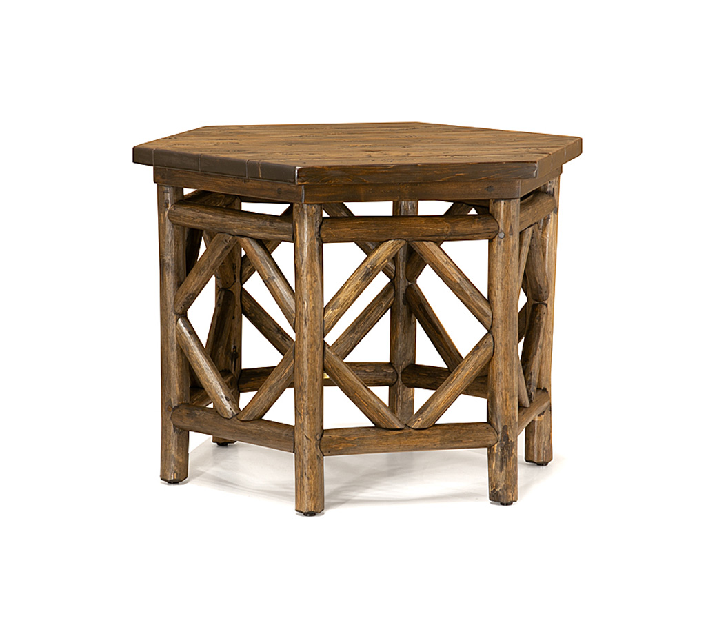Alira Side Table 3433-U Kahlua finish Medium Cedar Top La Lune Collection rustic furniture