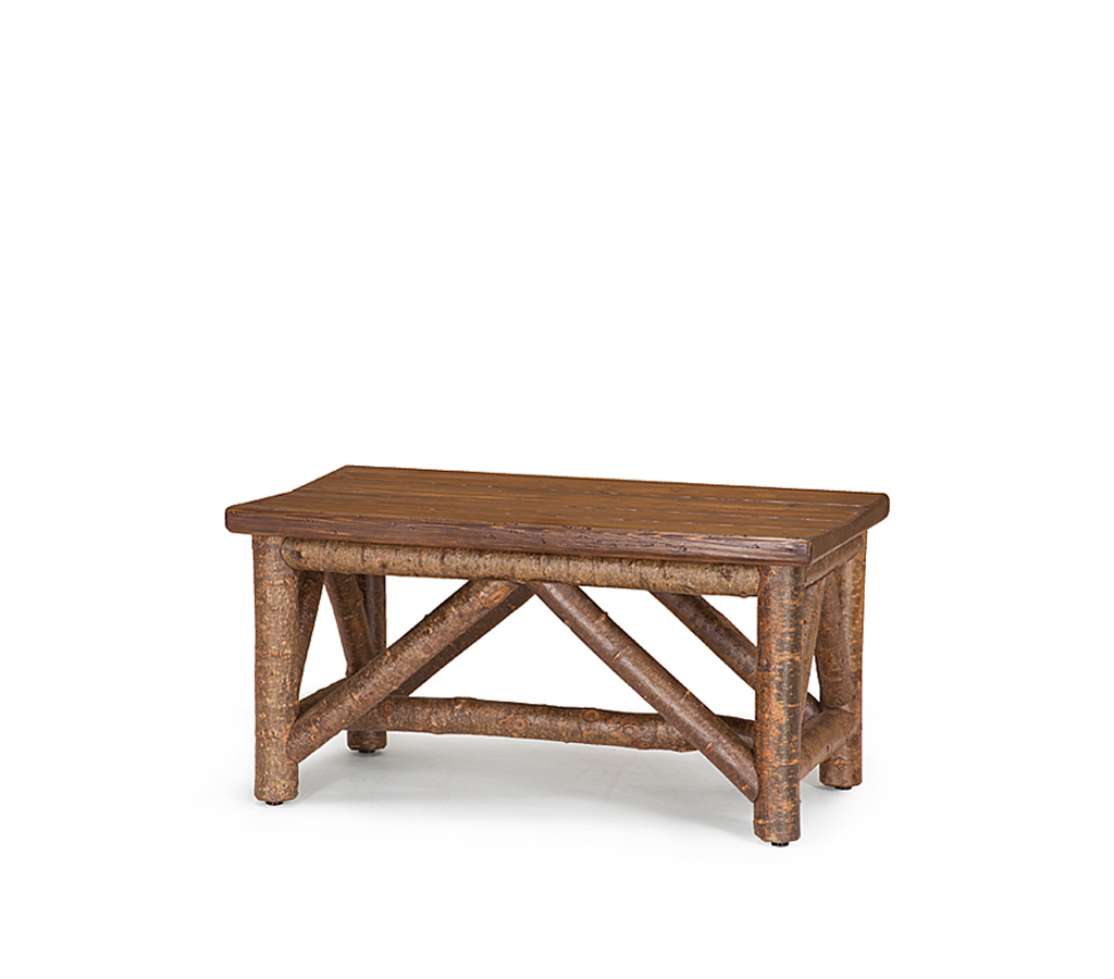 Amos Bench 1518-U Natural finish with Medium Cedar Plank Seat La Lune Collection rustic furniture