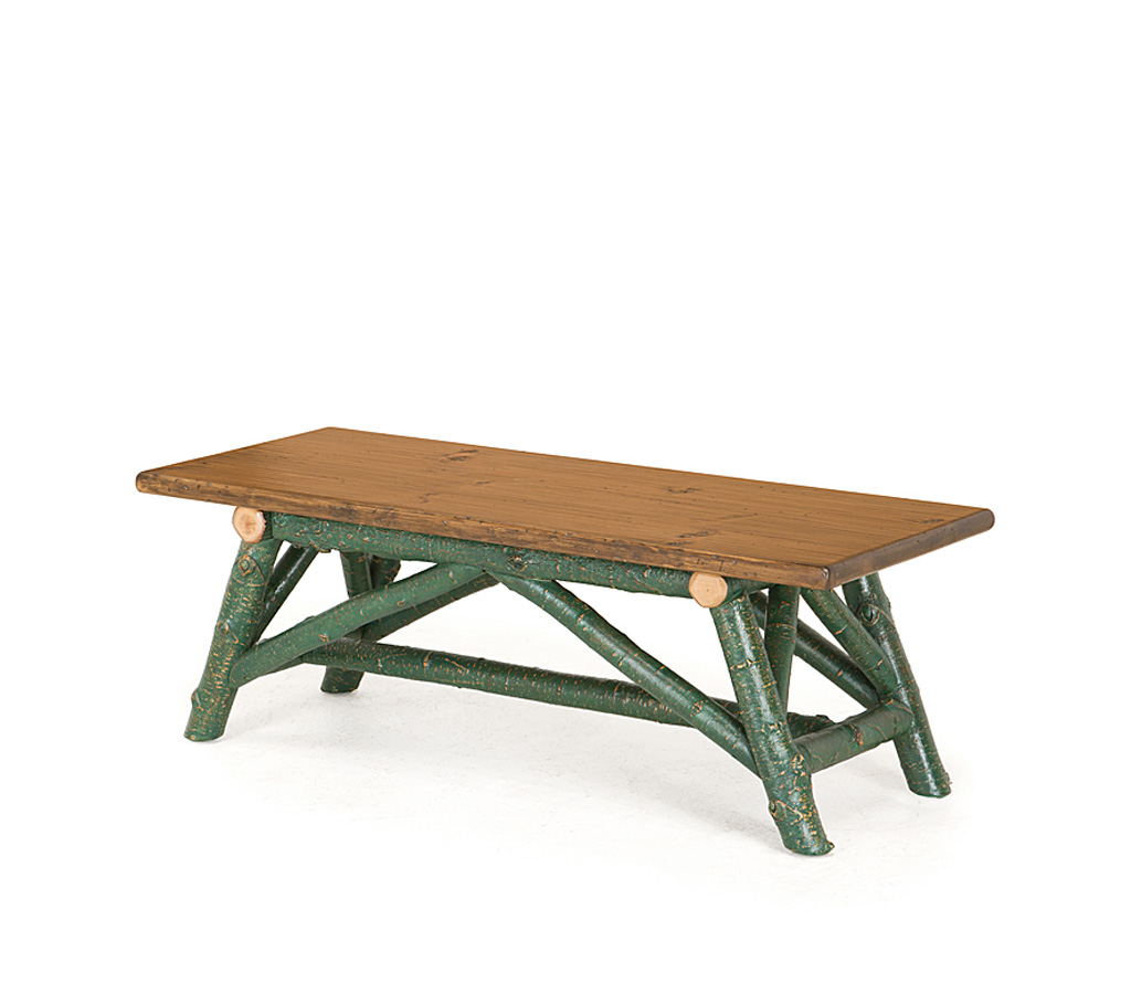 Ansel Bench 1112-I Forest Finish with Medium Pine Seat La Lune Collection rustic furniture