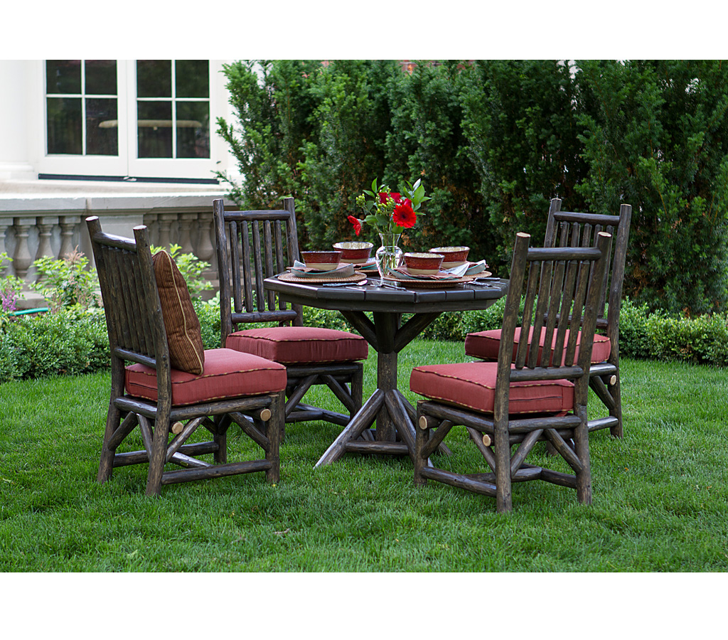 Aria Side Chair 1205-U, Baxter Dining Table 3544-U Kahlua finish with Custom Kahlua Cedar Top La Lune Collection rustic furniture