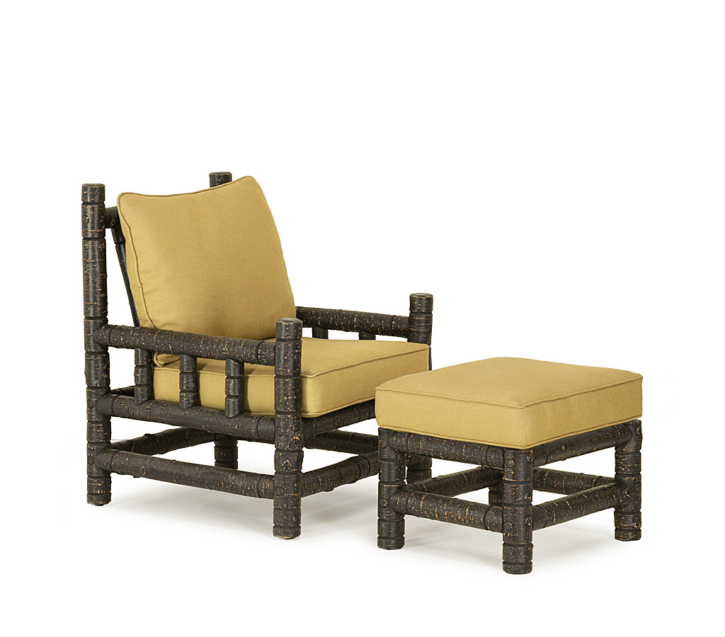 Ava Club Chair 1261-I, Ava Ottoman 1263-I Ebony finish La Lune Collection