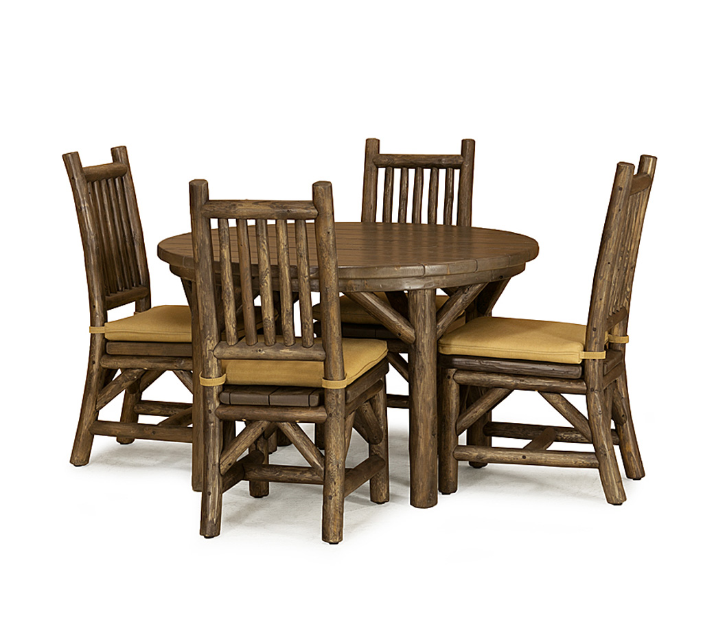 Braden Dining Table 3033-U, Aria Side Chair 1205-U Kahlua Cedar finish with Custom Kahlua Cedar Top La Lune Collection rustic furniture