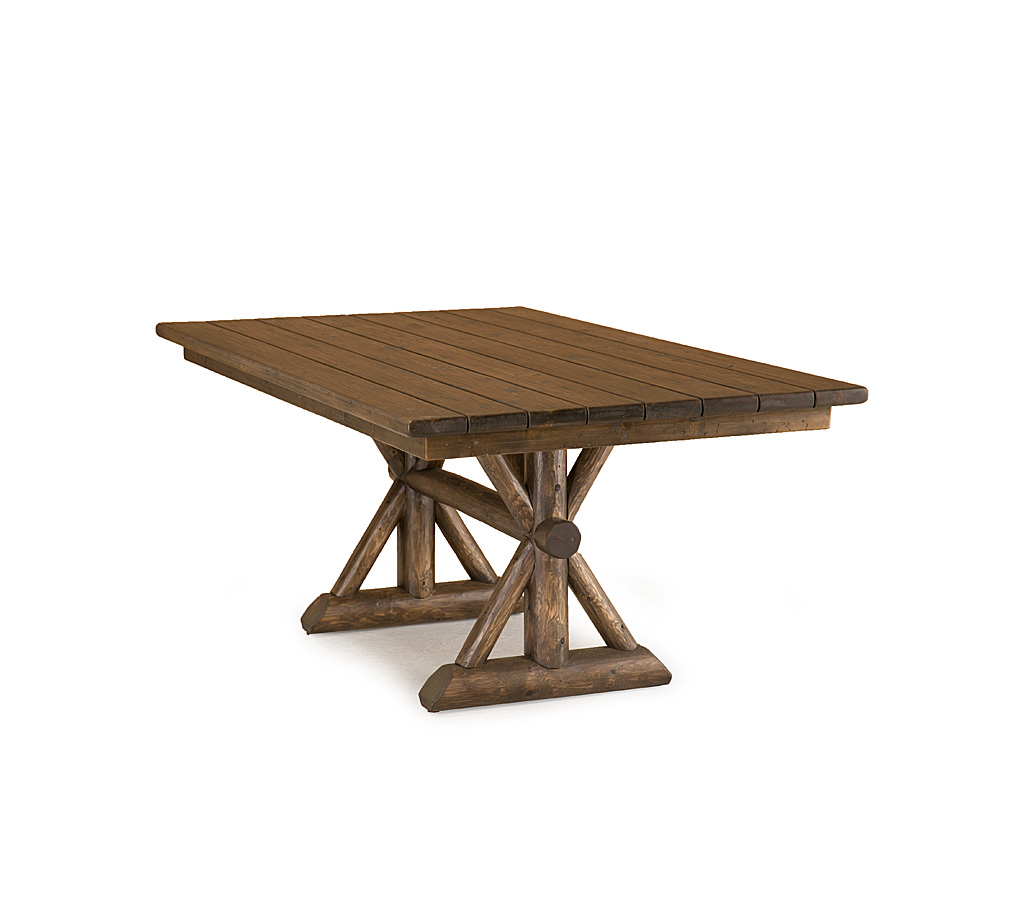 Dane Trestle Dining Table 3498-U Kahlua finish with Medium Cedar Top La Lune Collection rustic furniture
