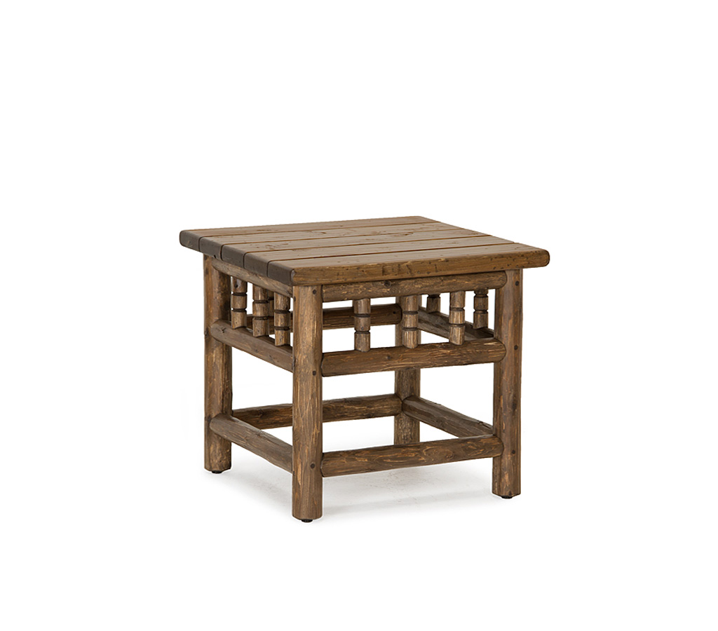 Hewitt End Table 3450-U Kahlua finish with Medium Cedar Top La Lune Collection rustic furniture