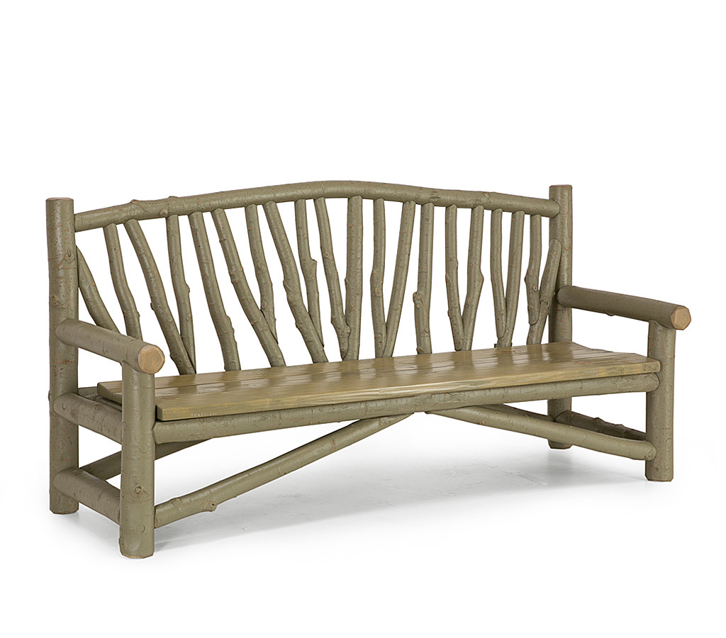 Ilana Bench 1504-U Sage finish with Sage Cedar Seat La Lune Collection rustic furniture