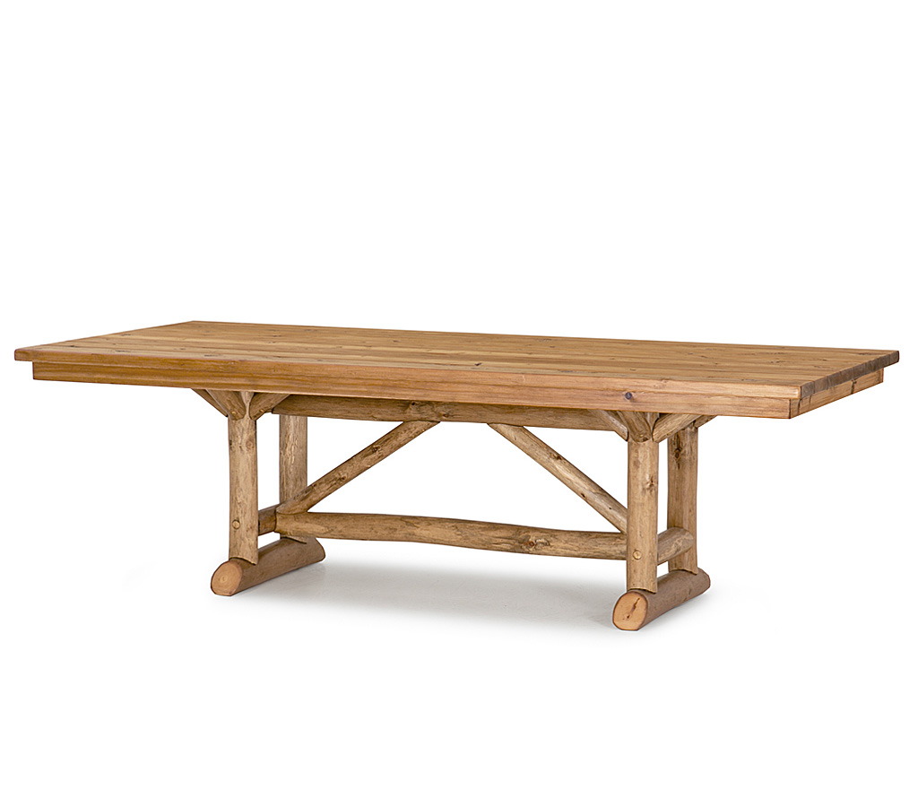 Jean Trestle Dining Table 3508-U Pecan finish with Custom Pecan Cedar Top La Lune Collection rustic furniture