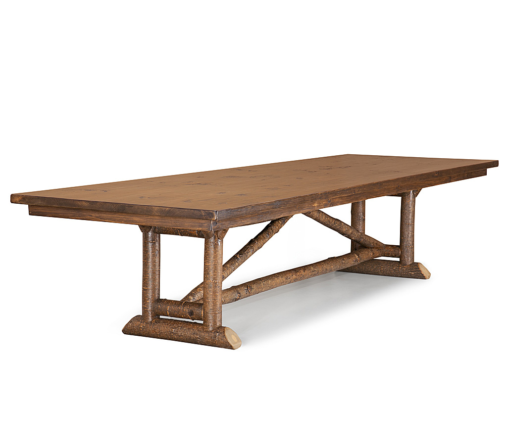 Jean Trestle Dining Table 3512-I Natural finish with Medium Pine Top by La Lune Collection rustic furniture