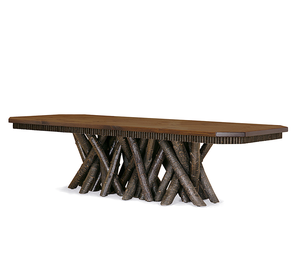Marlow Dining Table 3482-I Ebony finish with Medium Pine Top La Lune Collection rustic furniture