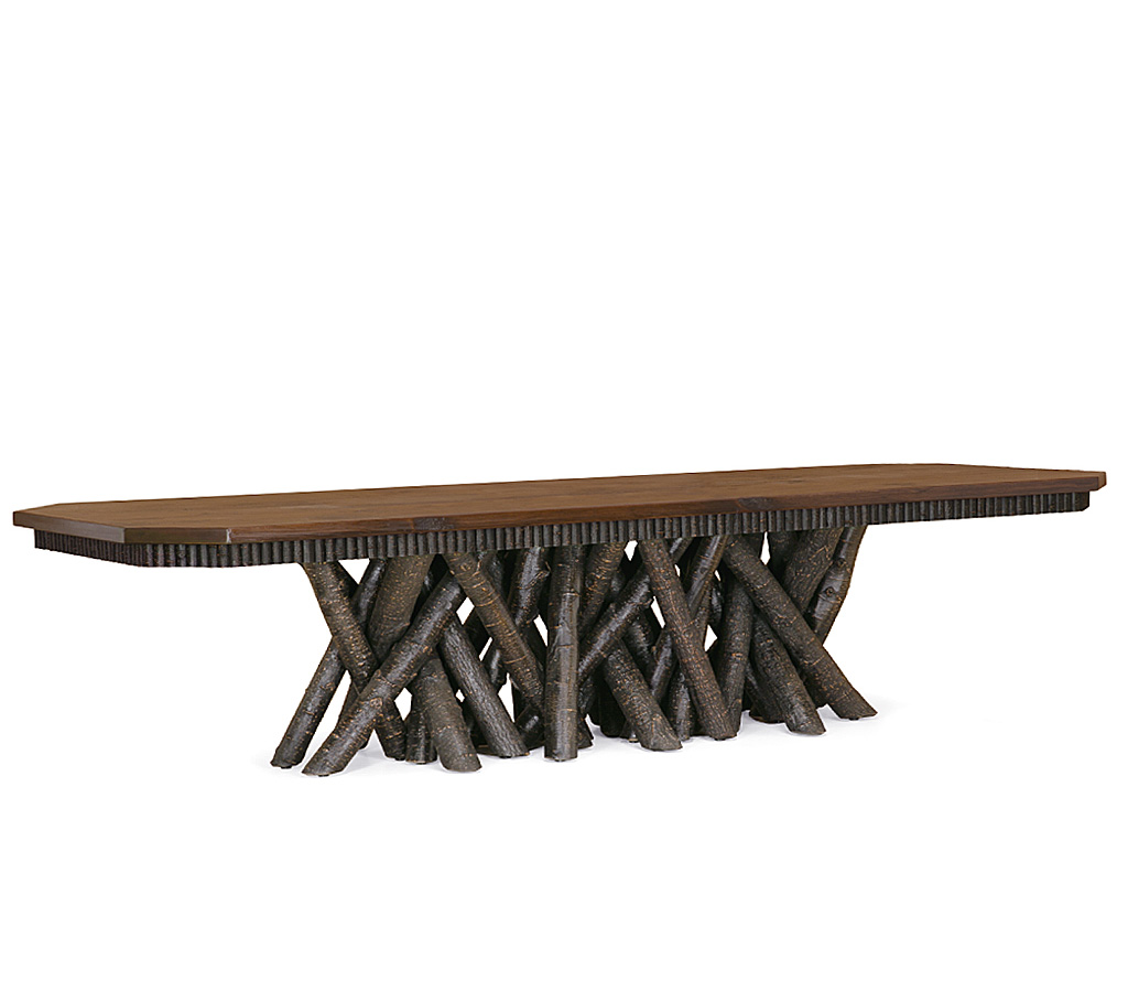 Marlow Dining Table 3482-I Ebony finish with Medium Pine Top La Lune Collection rustic furniture