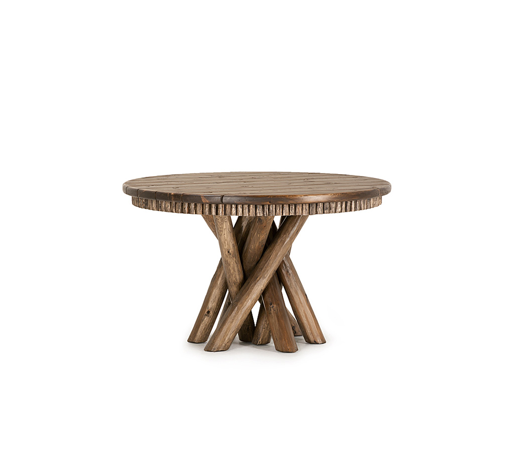 Mika Dining Table 3089-U Kahlua finish with Medium Cedar Top La Lune Collection rustic furniture