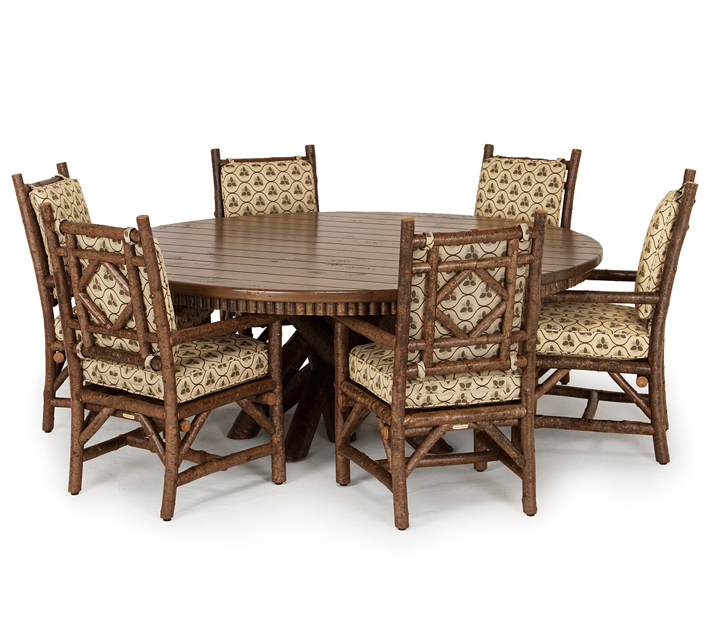 Mika Dining Table 3093-U, Mia Armchair 1290-U Natural finish with Medium Cedar Top La Lune Collection rustic furniture