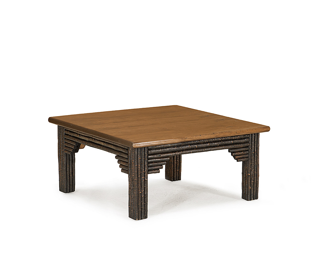 Sylvie Coffee Table 3324 Ebony finish with Medium Pine Top La Lune Collection rustic furniture