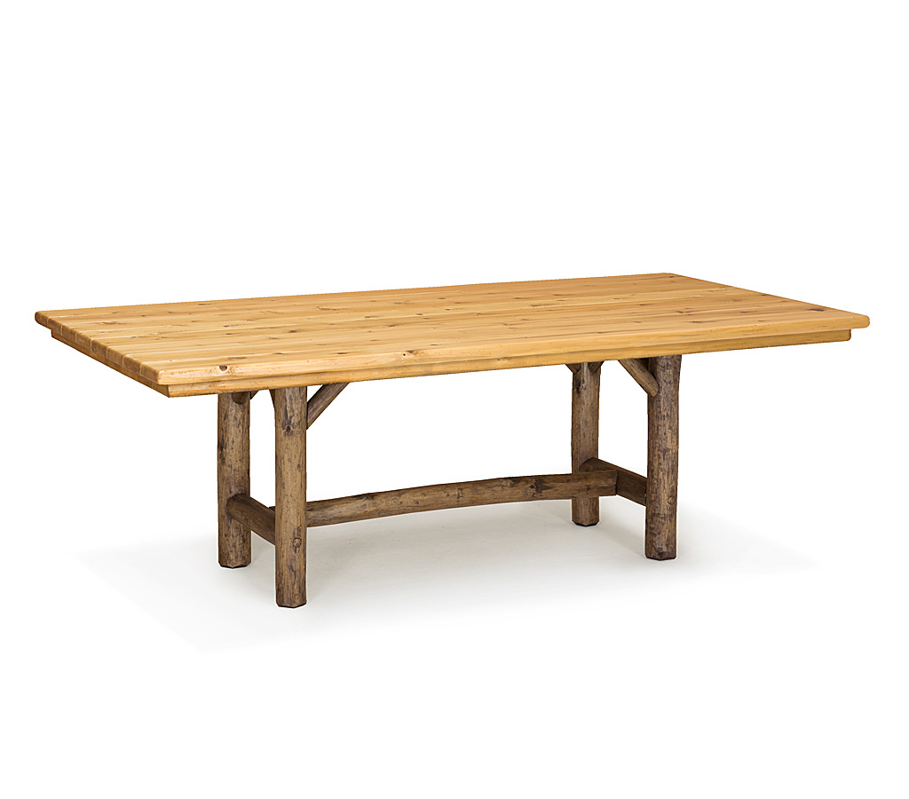 Trevor Dining Table 3068-U Kahlua finish with Light Cedar Top La Lune Collection rustic furniture