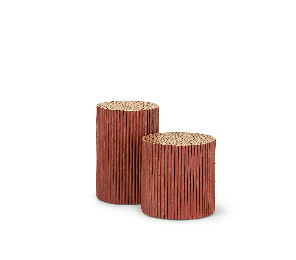 Viola Pedestal Table 3550, 3552 Redwood finish La Lune Collection rustic furniture