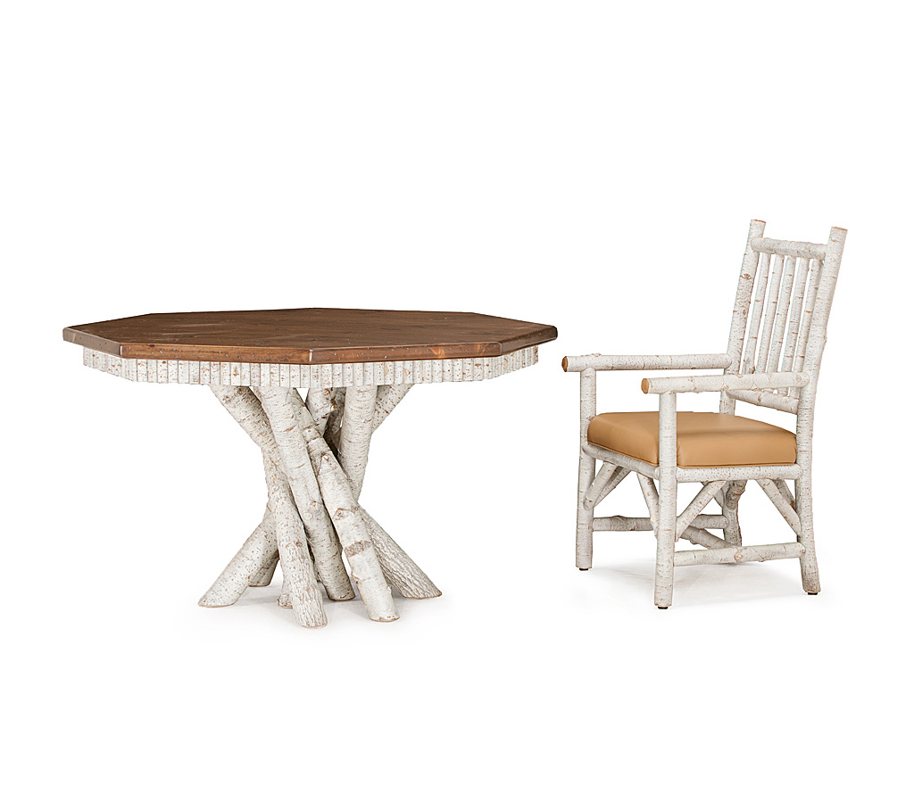 Zeke Dining Table 3104-I, Aria Armchair 1206-I Whitewash finish with Medium Pine Top La Lune Collection rustic furniture