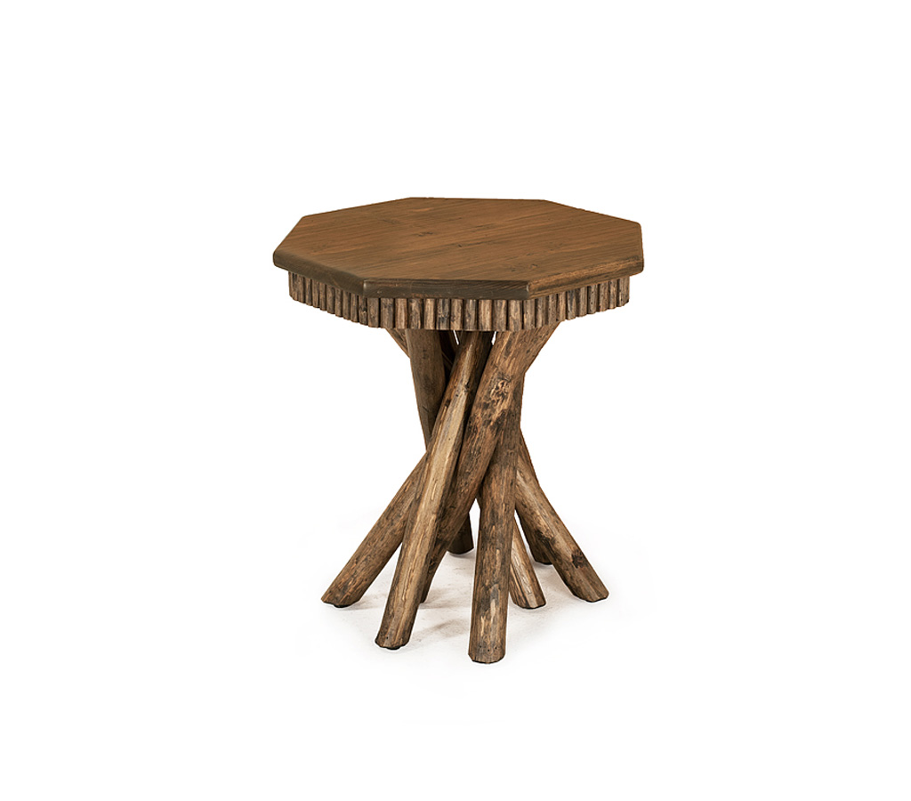 Zeke Side Table 3412-I Kahlua finish with Medium Pine Top La Lune Collection rustic furniture