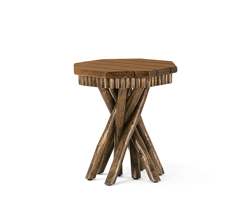 Zeke Side Table 3412-U Kahlua finish with Medium Cedar Top La Lune Collection rustic furniture