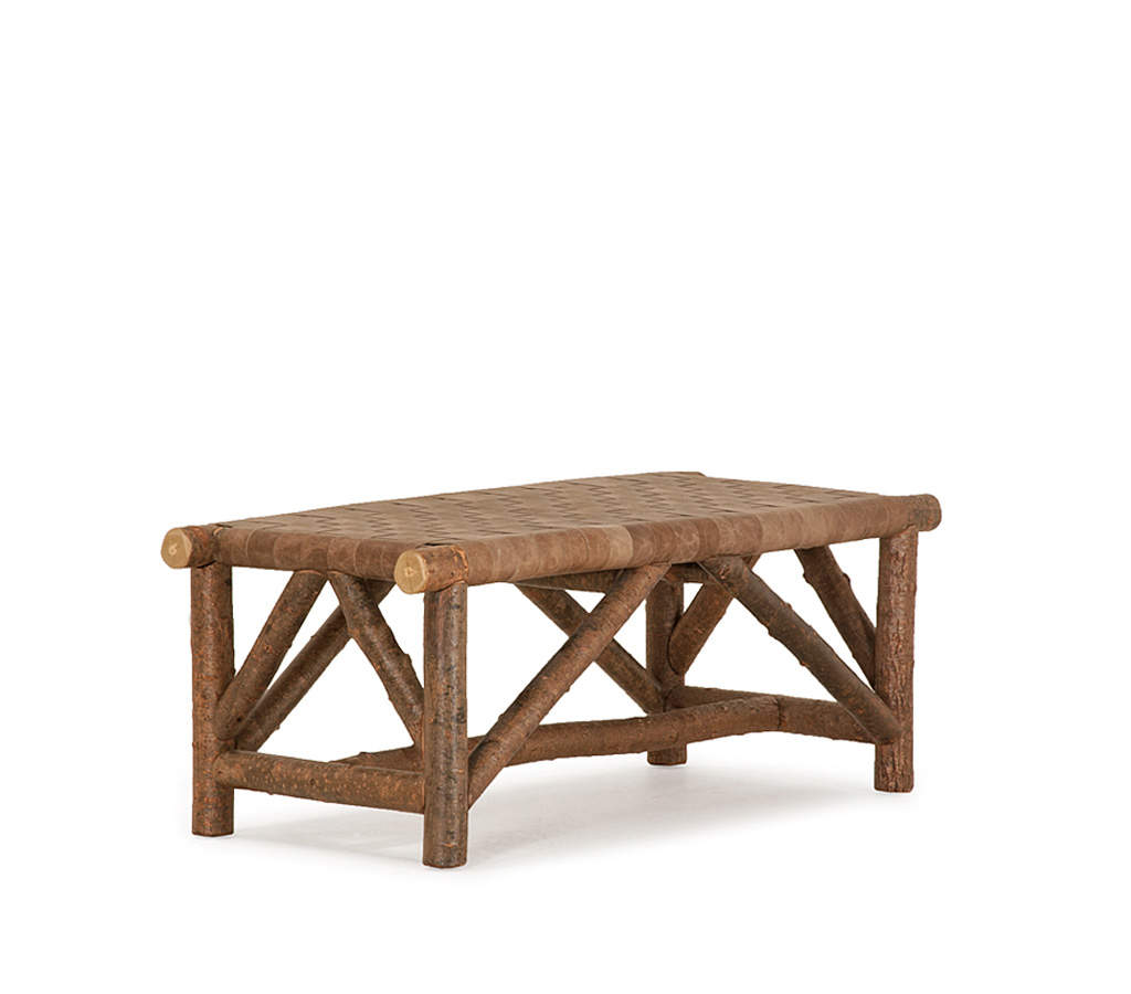 Ivan Woven Leather Bench 1147 Natural finish La Lune Collection rustic furniture