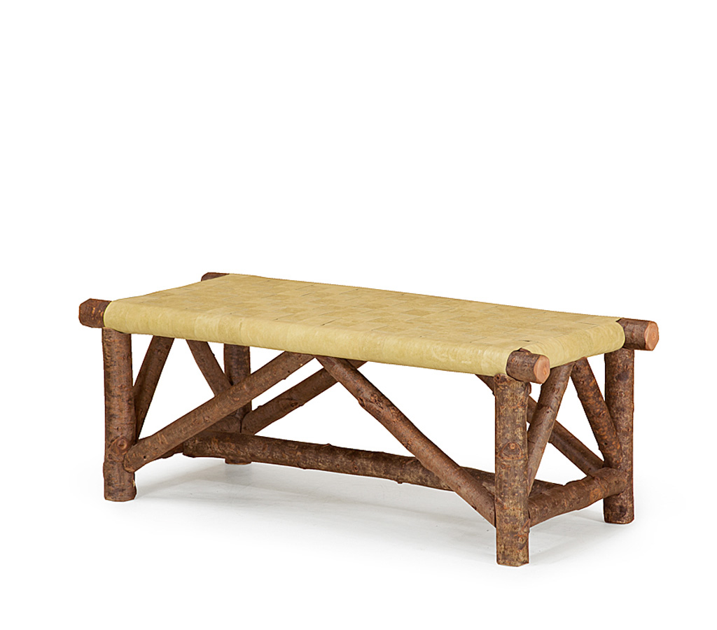 Ivan Woven Leather Bench 1147 Natural finish La Lune Collection rustic furniture