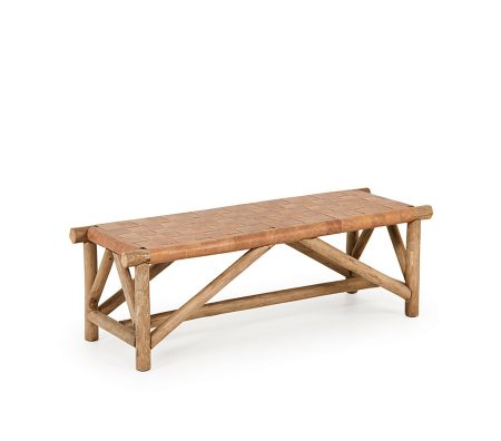 Ivan Woven Leather Bench