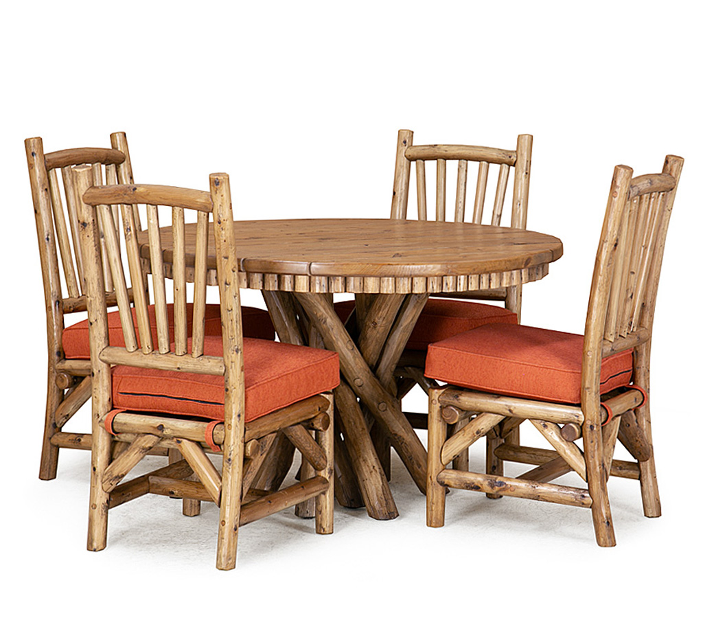 Jen Side Chair 1154-O, Mika Dining Table 3089-O Custom Pecan Cedar finish La Lune Collection rustic furniture