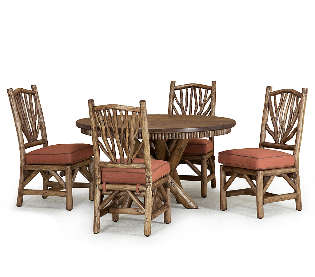 Lily Side Chair 1400-U, Mika Table 3091 Kahlua finish La Lune Collection rustic furniture