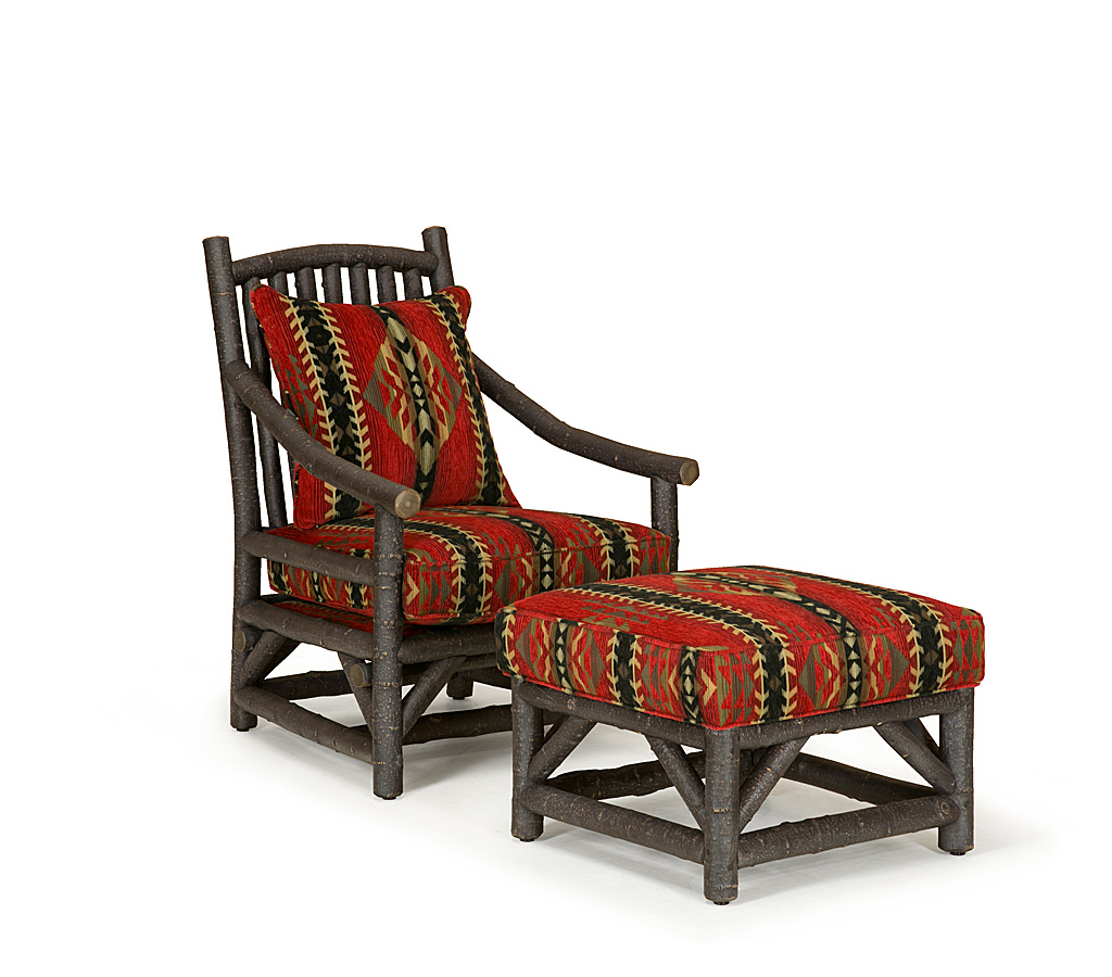 Lola Club Chair 1167-U, Ottoman 1173-I Ebony finish La Lune Collection rustic furniture
