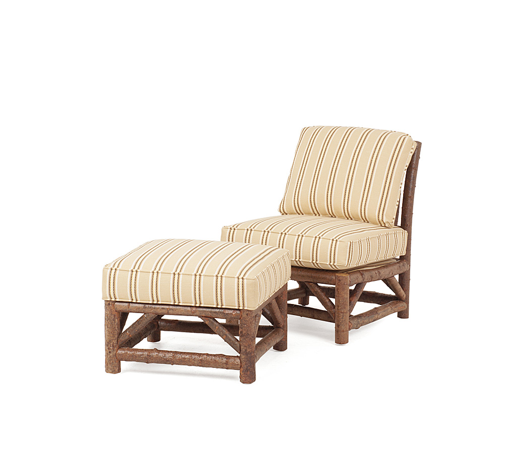 Lola Club Chair 1172-I, Ottoman 1173-I Natural finish La Lune Collection rustic furniture