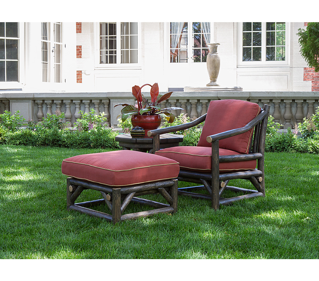 Lola Club Chair 1174-U, Ottoman 1173-U Kahlua finish La Lune Collection rustic furniture