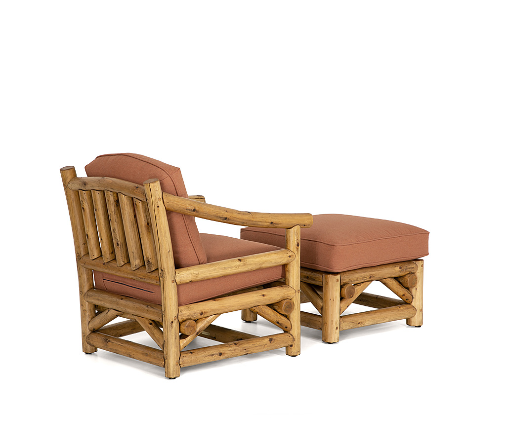 Lola Club Chair 1174-O, Ottoman 1173-O Honey on Cedar finish La Lune Collection rustic furniture