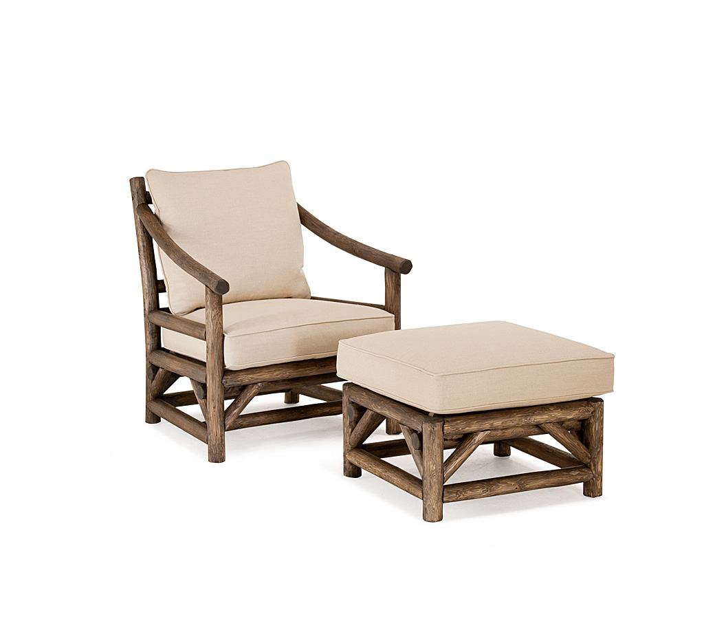 Mia Club Chair 1175-U, Lola Ottoman 1173-U Kahlua finish La Lune Collection rustic furniture
