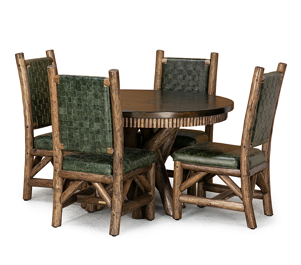 Miles Side Chair 1184-I, Mika Table 3089-I Kahlua finish with Dark Pine Top La Lune Collection rustic furniture