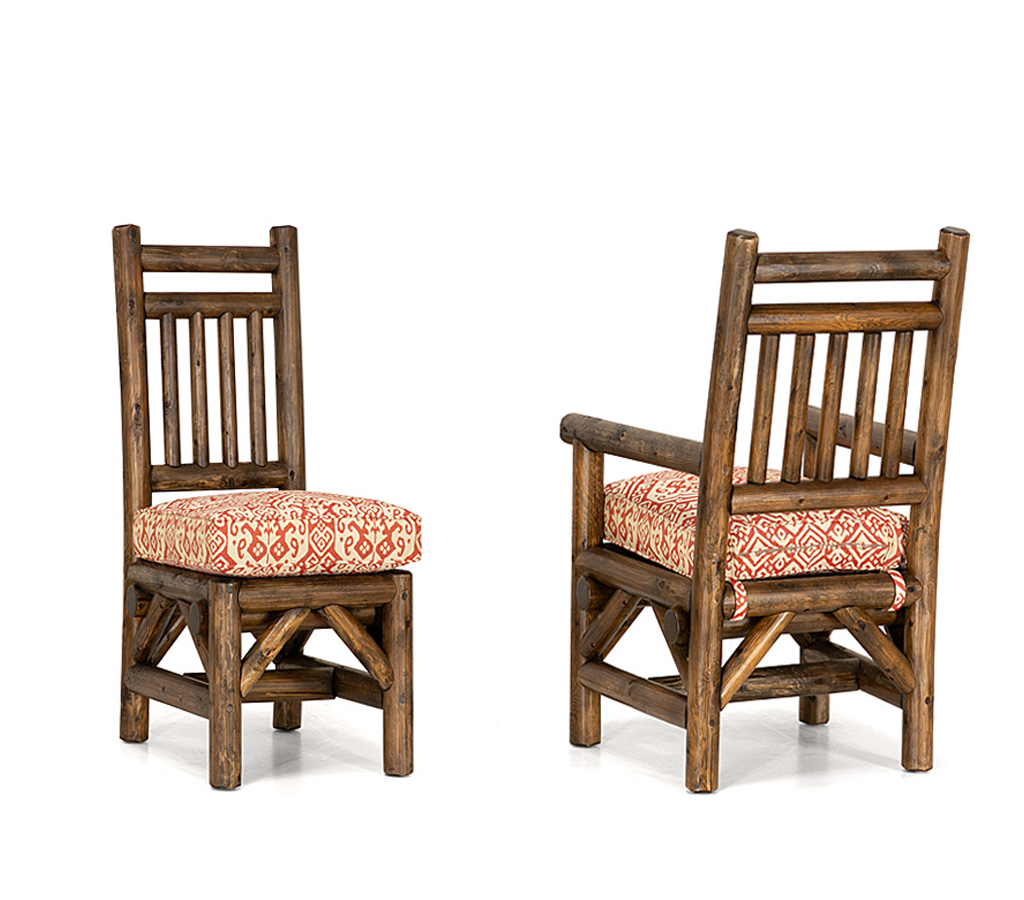 Vera Side Chair 1623-O, Dining Armchair 1624-O Coffee on Cedar finish La Lune Collection rustic furniture