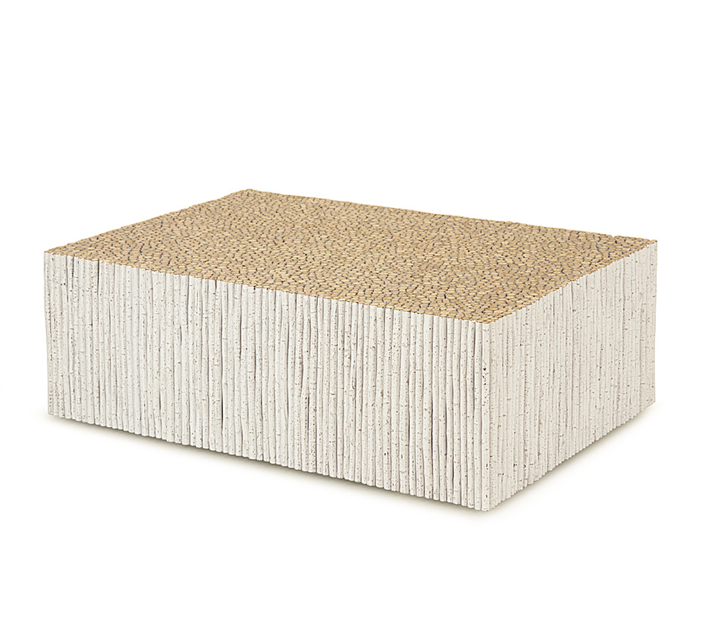 Verna Coffee Table 3590 Antique White finish La Lune Collection rustic furniture