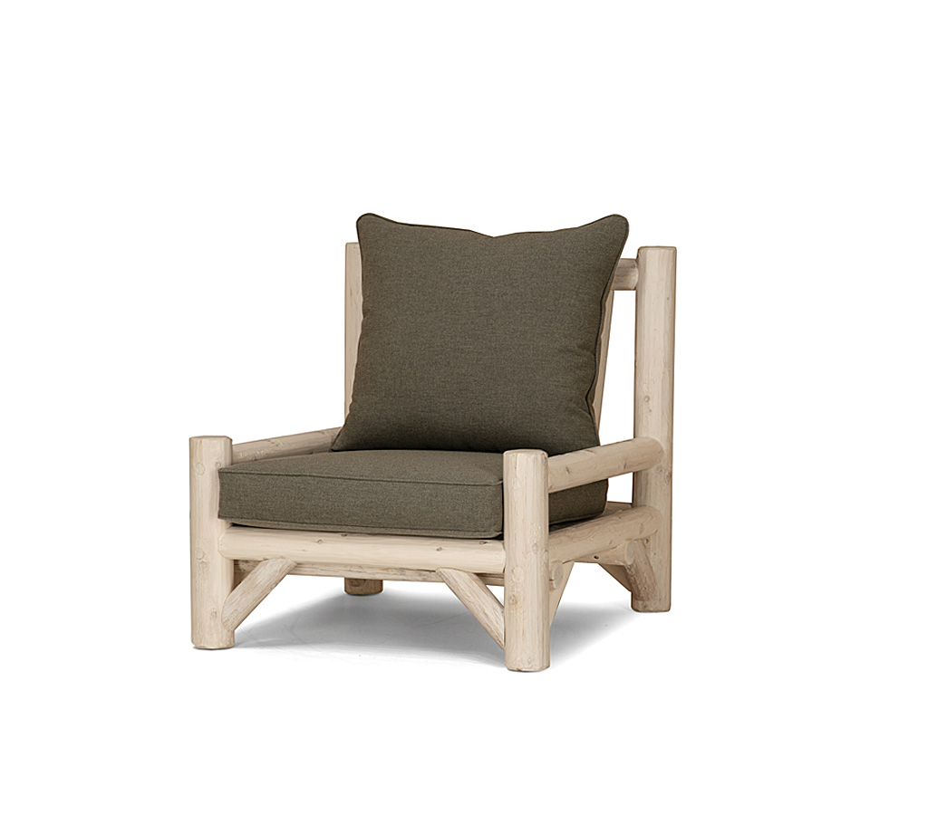 Wyatt Armless Lounge Chair 1252-O Cream on Cedar finish La Lune Collection rustic furniture