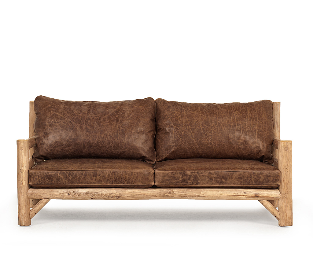Wyatt Medium Sofa 1246-I Pecan finish La Lune Collection rustic furniture