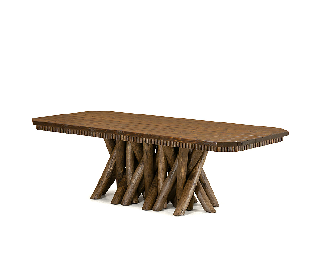 Marlow Dining Table 3480-U Kahlua finish Medium Cedar Top La Lune Collection rustic furniture