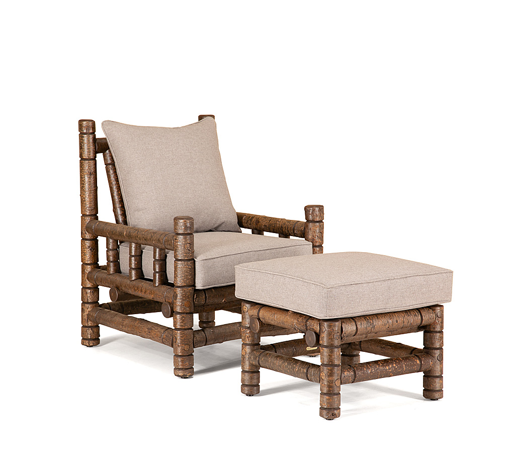 Ava Club Chair 1261-U, Ava Ottoman 1263-U Natural finish La Lune Collection rustic furniture